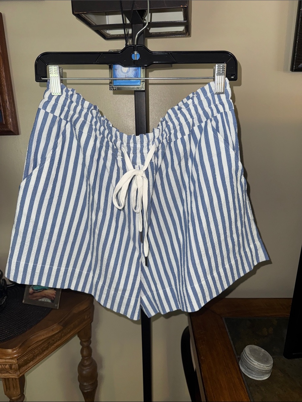 Veronica Beard Blue & White Striped Shorts NWOT